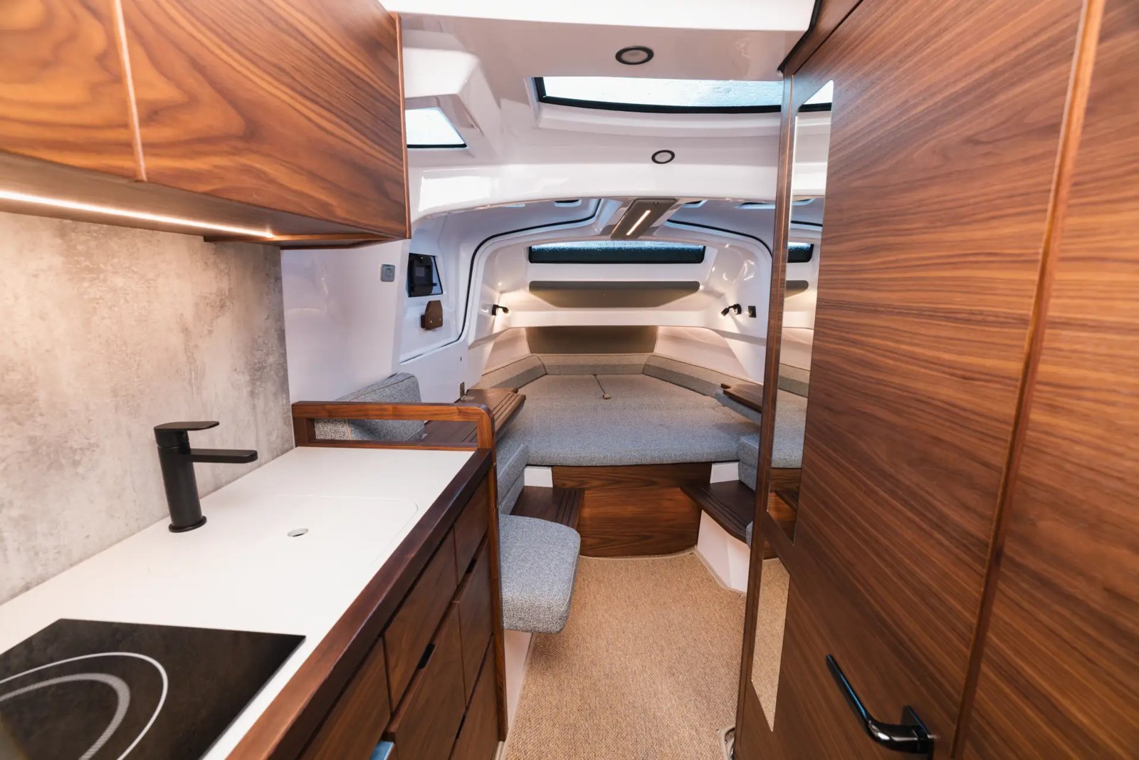 The cabin below